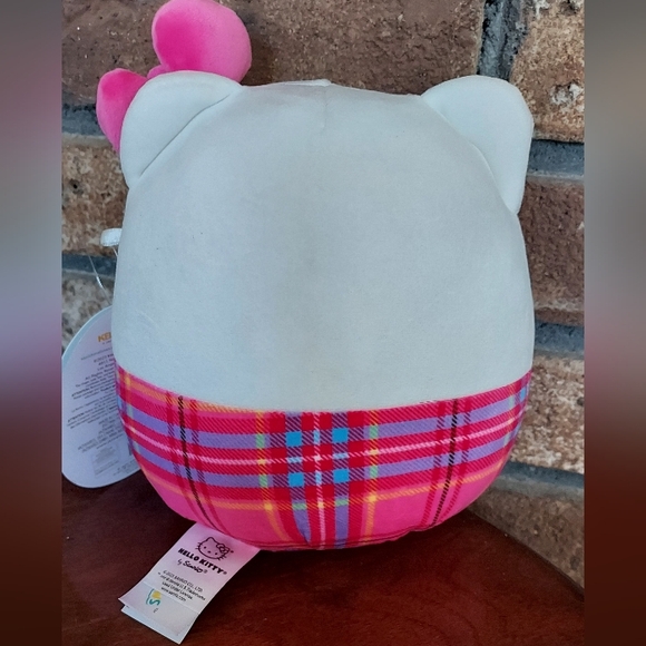 Squishmallows Sanrio Hello Kitty Pink Bow Plaid Plush Doll Tags 7 Inches 2023 - Picture 6 of 10